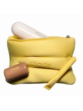 RHODE Yellow Embossed Zip Case